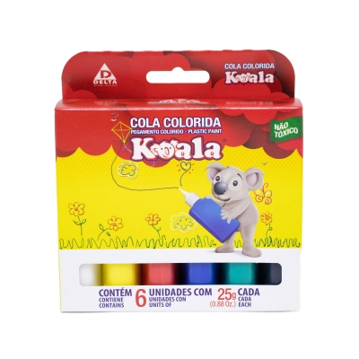 COLA COLORIDA KOALA C/6 CORES REF 5625