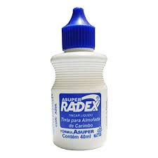 TINTA PARA CARIMBO SUPER RADEX 40ML AZUL