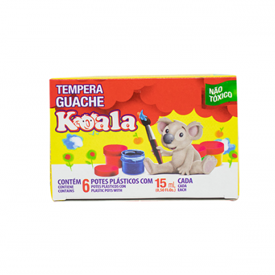 TINTA GUACHE KOALA 15ML C/6 CORES 4001