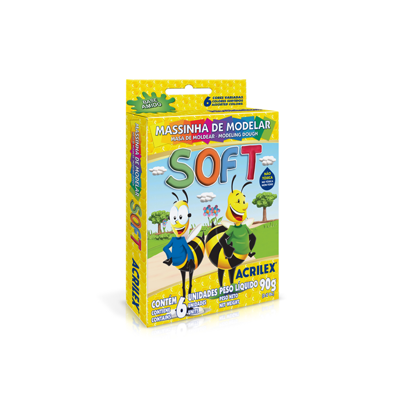 MASSA DE MODELAR ACRILEX SOFT C/6 90G 7316