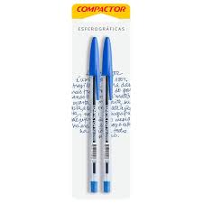 CANETA COMPACTOR TOP 2000 BLISTER C/2 AZ