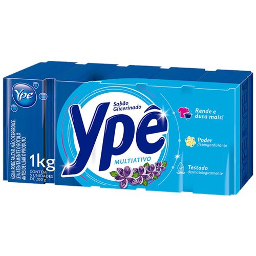 SABAO EM BARRA YPE AZUL 5X200GR