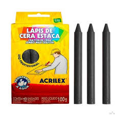 LAPIS ESTACA C/12 ACRILEX 9110 520 PRETO