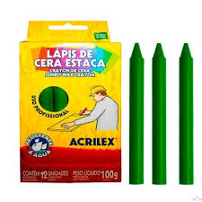 LAPIS ESTACA C/12 ACRILEX 9110 511 VERDE BANDEIRA