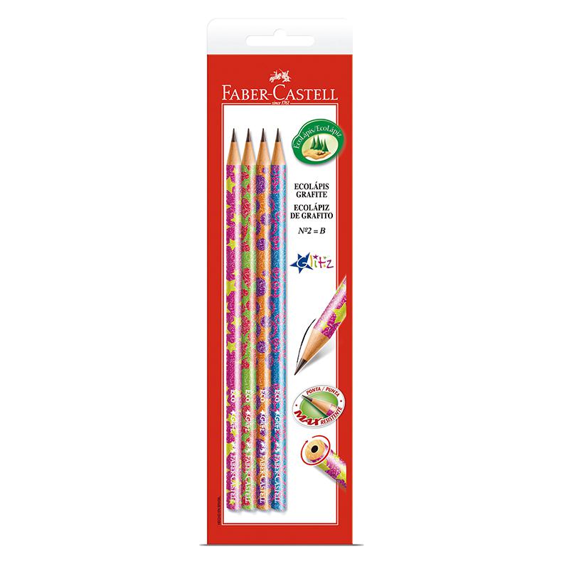LAPIS FABER CASTELL BLISTER C/4 GLITZ SM/935 GLIN