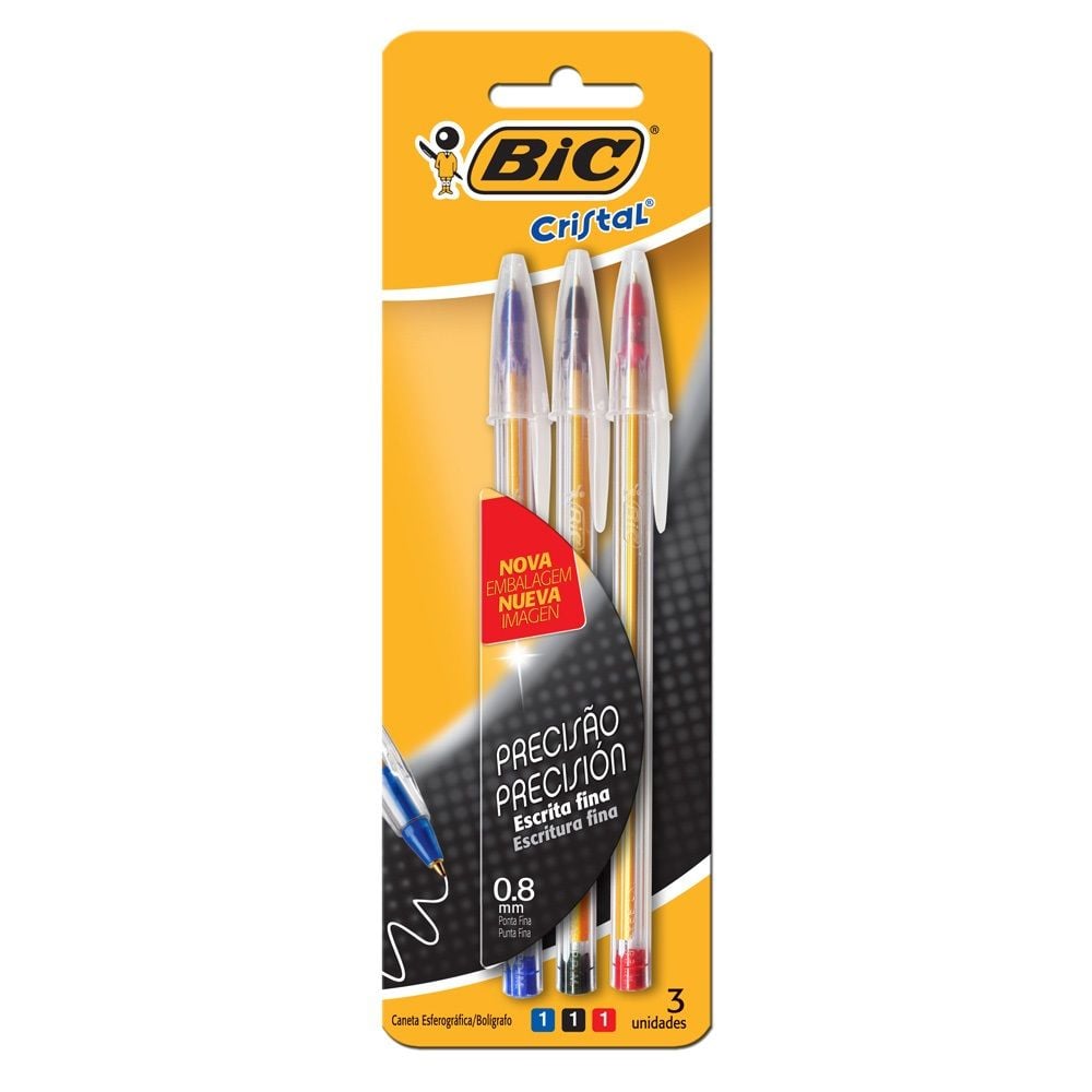 CANETA BIC BLISTER FINE PLUS C/3 APV S2 835240