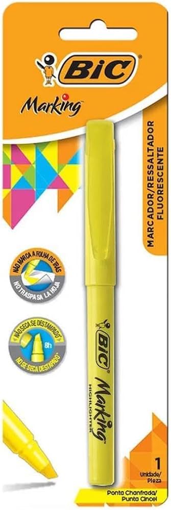 MARCA TEXTO BIC BLISTER BRITE C/1 AMARELO 854811
