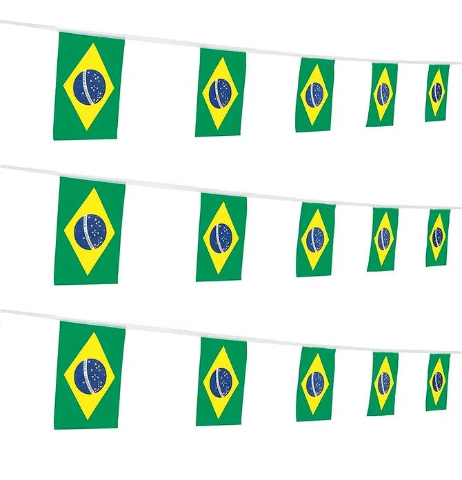 BANDEIRA DE TECIDO BRASIL C/VARAL 14X21