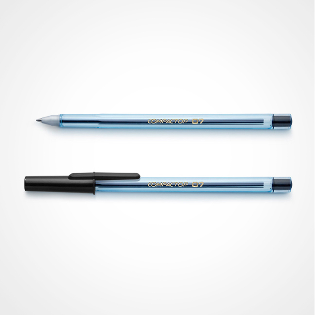 CANETA ESFEROGRAFICA, COMPACTOR, PRETO, 0.7 MM, PACOTE DE 100