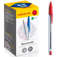 CANETA COMPACTOR ECONOMICA MEDIA VERMELHA