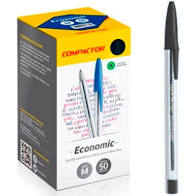 CANETA COMPACTOR ECONOMICA MEDIA PRETA