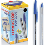 CANETA COMPACTOR TOP 2000  AZUL CAIXA COM 100 UNIDADES