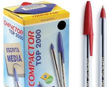 CANETA COMPACTOR TOP 2000  VERMELHO