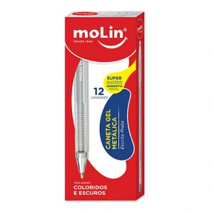 CANETA MOLIN GEL METALICA 3171 PRATA