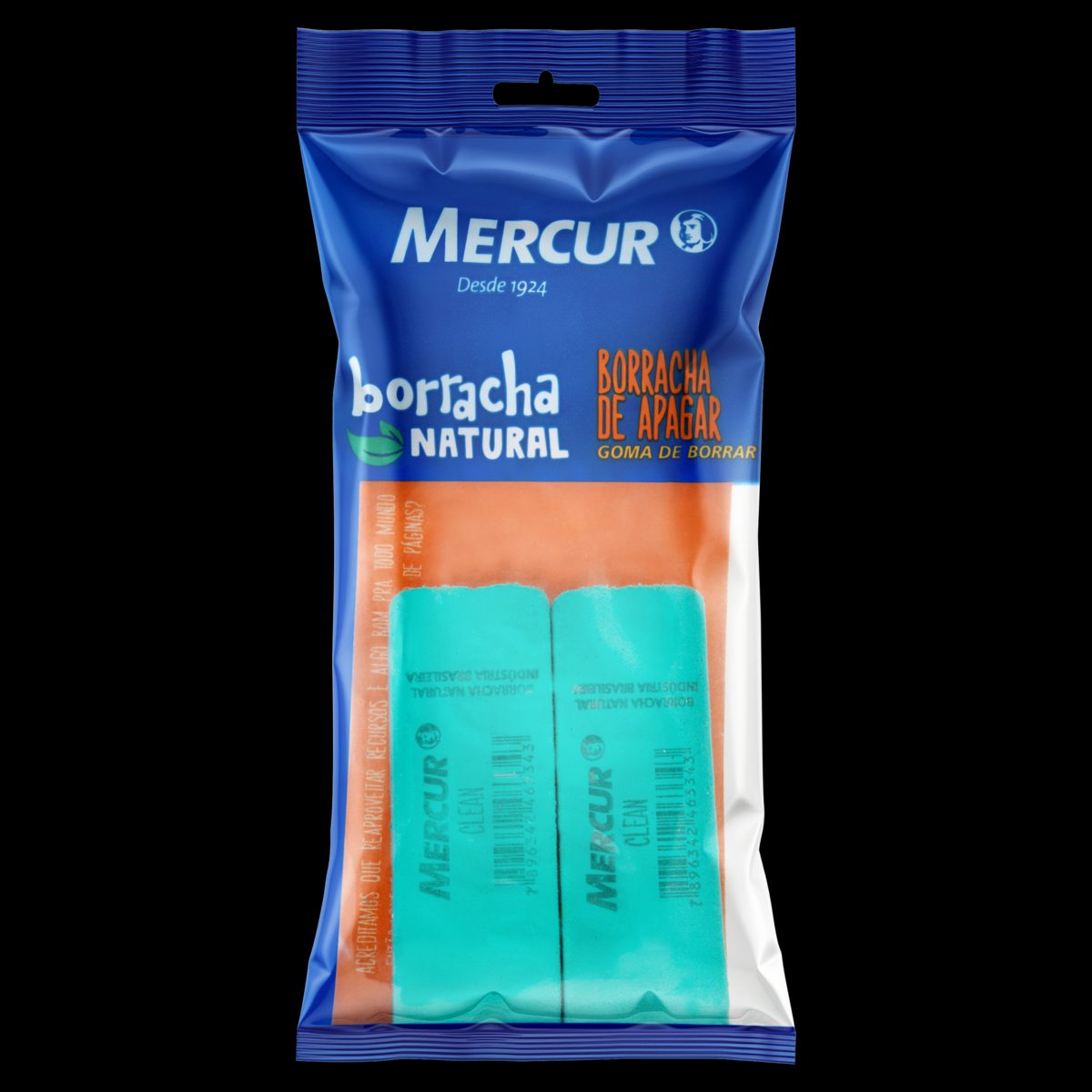 BORRACHA MERCUR BLISTER C/2 CLEAN 11320