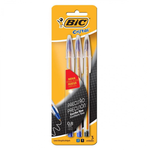 CANETA BIC BLISTER FINE PLUS C/3 S1 AP 835239