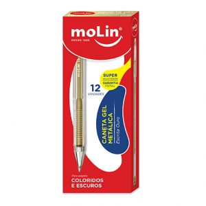 CANETA MOLIN GEL METALICA 3170 OURO 