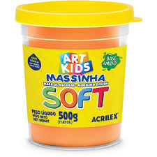 MASSA DE MODELAR SOFT 500G ACRIL 7350 105 LARANJJA