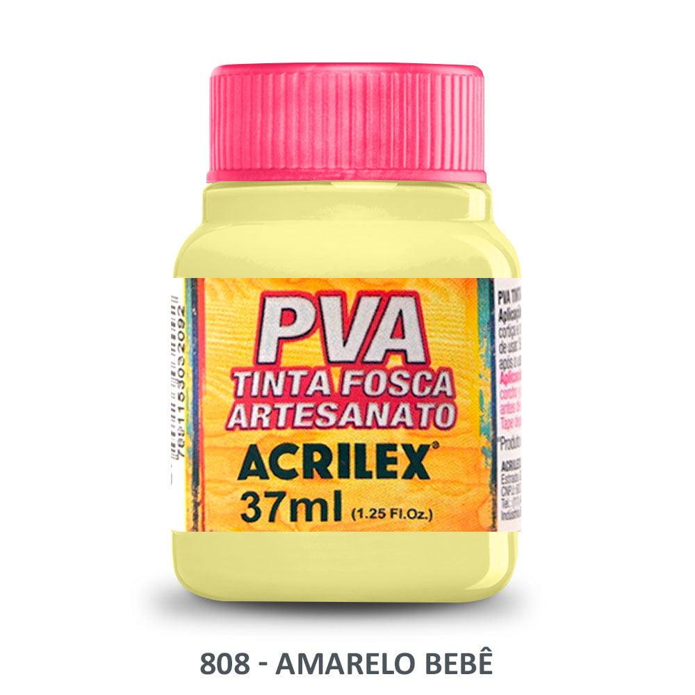 TINTA ACRILEX PVA 37ML 3240 808 AMARELO BEBÊ