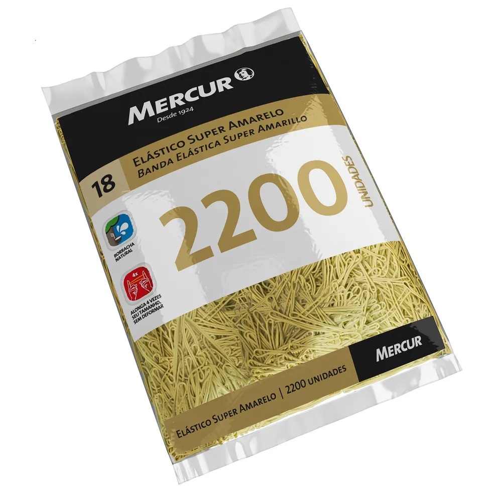 ELASTICO MERCUR N18 2200PC SUPER AMARELO 7010