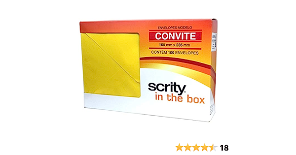 ENVELOPE SCRITY 72X108 CONVITE C/100 AMARELO