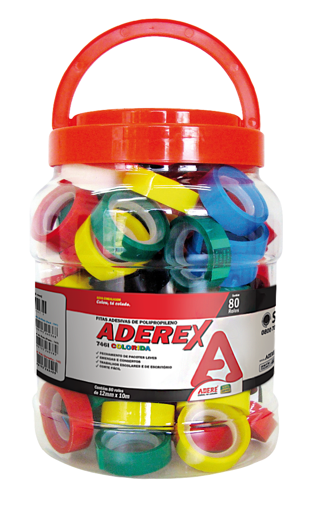 FITA DUREX ADERE 12X10 POTE SORTIDO