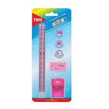 KIT ESCOLAR TRIS BLISTER C/4 LOVE PINK 690902 