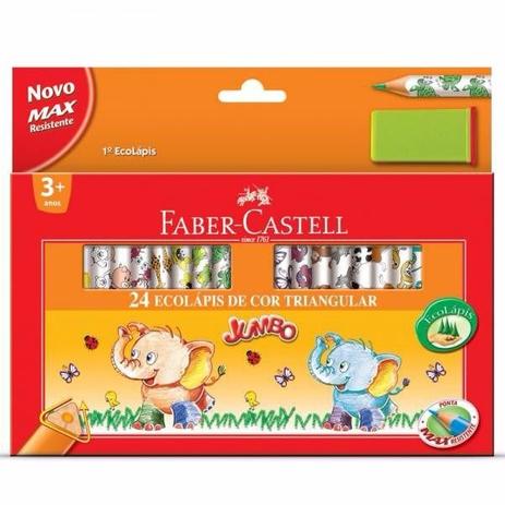 LAPIS DE COR FABER CASTELL C/24 JUMBO 123024+ APONTADOR