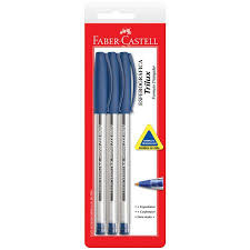 CANETA FABER CASTELL BLISTER C/3 TRILUX SM/032 AZUL