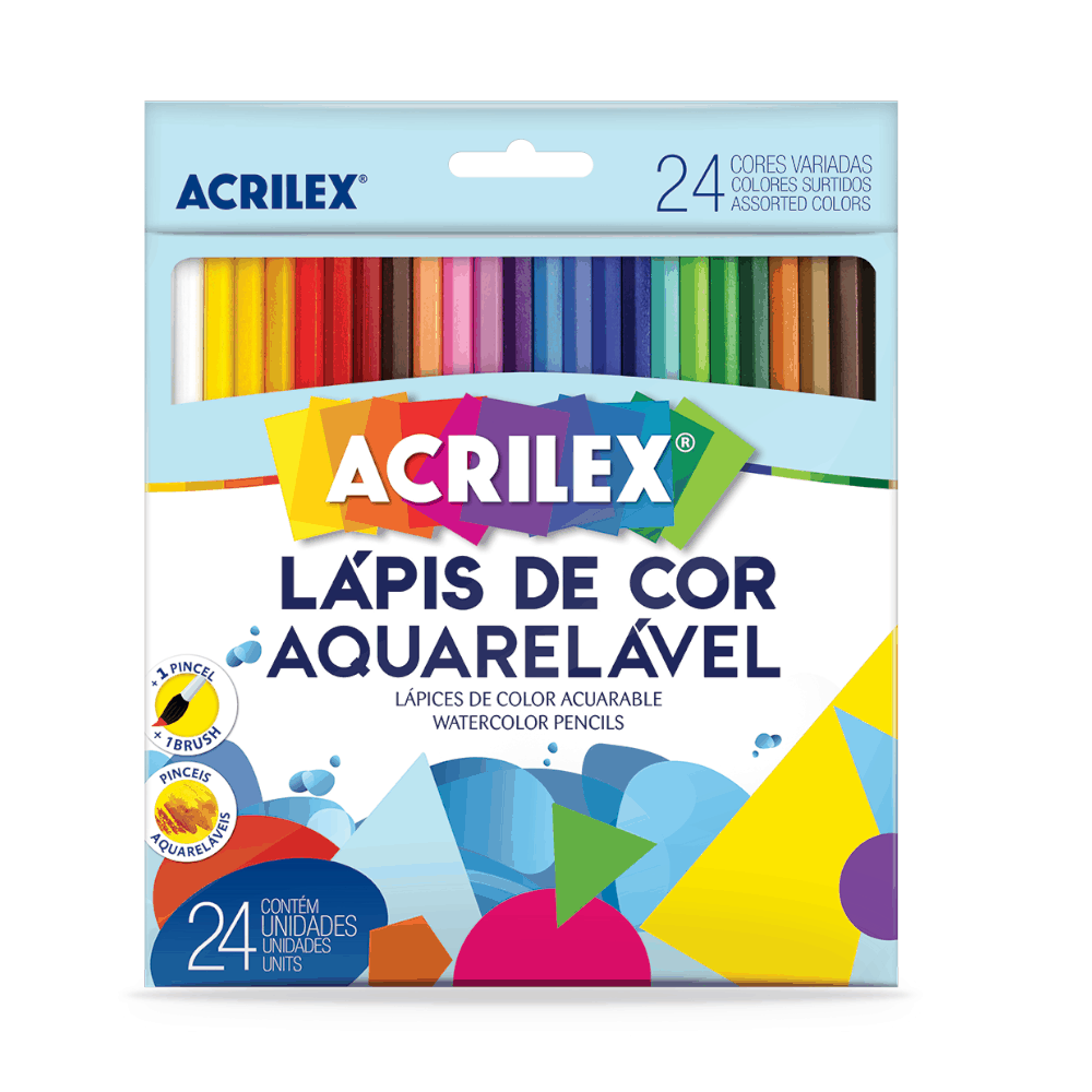 LAPIS DE COR ACRILEX 24 CORES AQUARELAVEL 9654