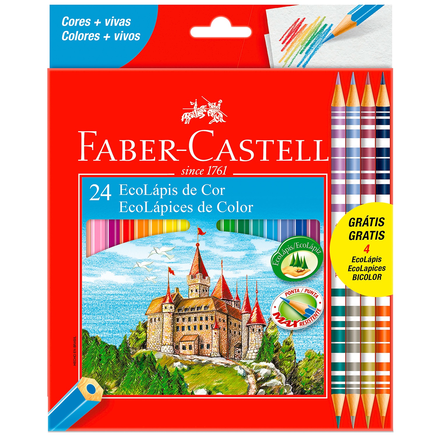 LAPIS DE COR FABER CASTELL COM 24 120124 4 BICOLOR