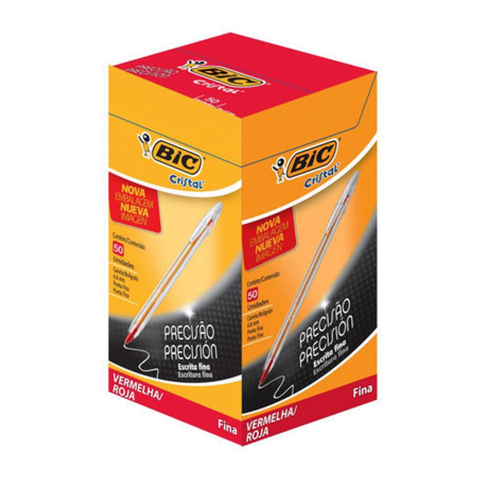 CANETA BIC CRISTAL FINA VERMELHA  886650