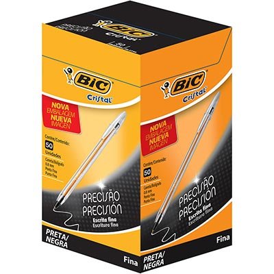 CANETA BIC CRISTAL FINA PRETA 886649