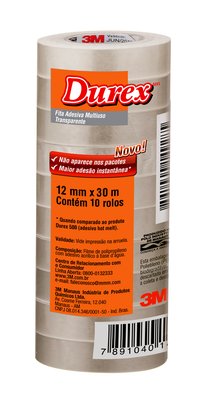 FITA DUREX 3M 12X30 TRANSPARENTE ACRILICA
