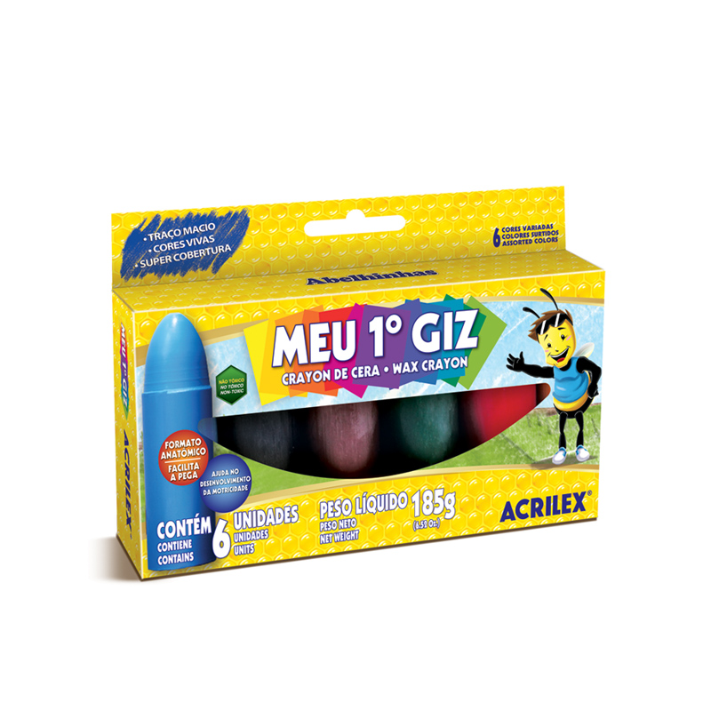 MEU PRIMEIRO GIZ ACRILEX C/6 CORES 9506