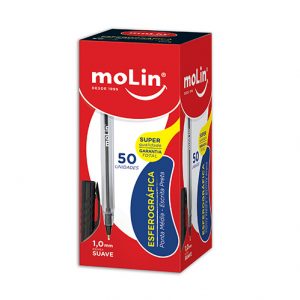 CANETA MOLIN ESFEROGRAFICA PONTA MEDIA PRETA 1029