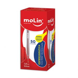 CANETA MOLIN ESFEROGRAFICA PONTA MEDIA VERMELHA 1031