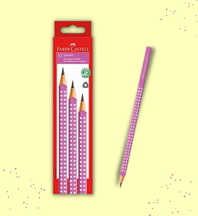 LÁPIS GRAFITE Nº 2, FABER-CASTELL, 2001BW, ECOLÁPIS, LINHA GRIP, LILÁS