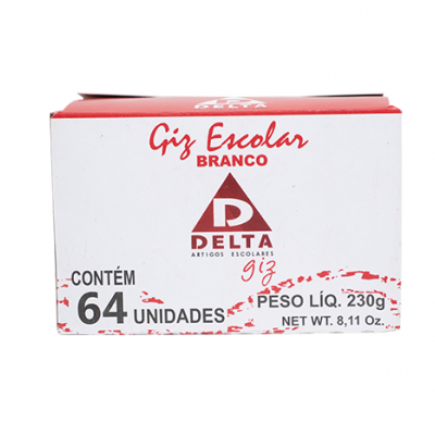 GIZ ESCOLAR BRANCO DELTA CX/64 PALITOS 0202