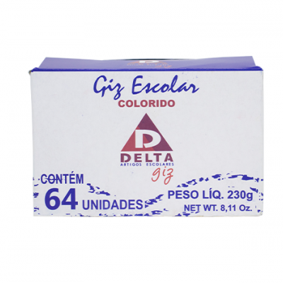 GIZ ESCOLAR COLORIDO DELTA CX/64 PALITOS 0404