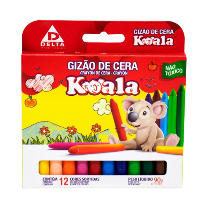 GIZAO DE CERA KOALA 12 CORES REF 2432