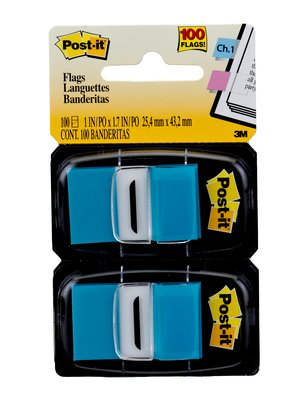 POST-IT 3M 25MMX43MM FLAGS 100F AZUL