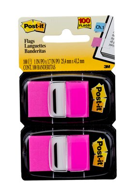 POST-IT 3M 25MMX43MM FLAGS 100F PINK