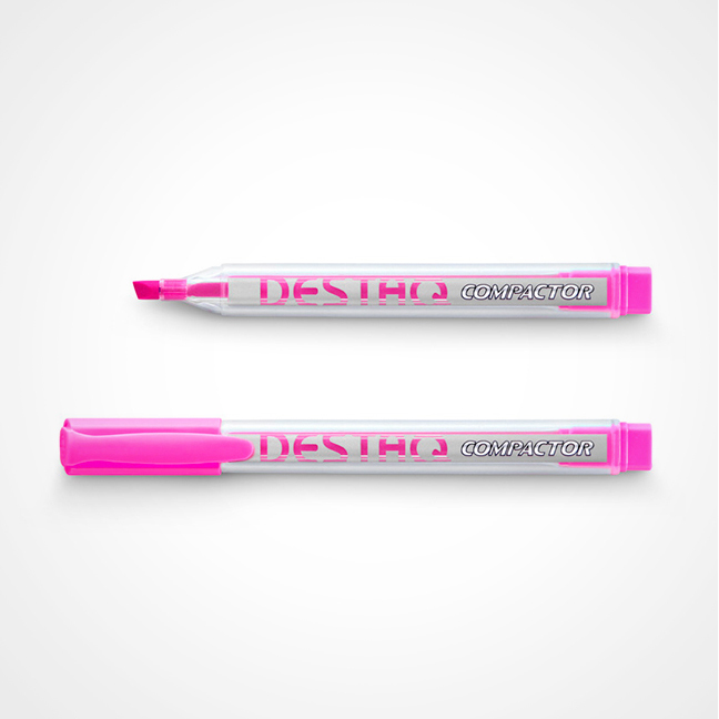 MARCA TEXTO COMPACTOR DESTAQ ROSA