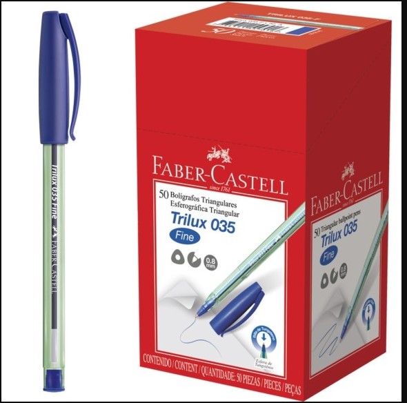 CANETA F.CASTELL TRILUX PONTA FINA AZUL
