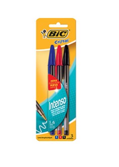 CANETA BIC CRISTAL BOLD 1.6 C/3 SORTIDA 892012