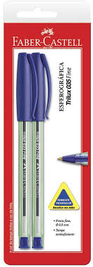 CANETA FABER CASTELL BLISTER C/2 TRILUX SM/TRIPF AZUL