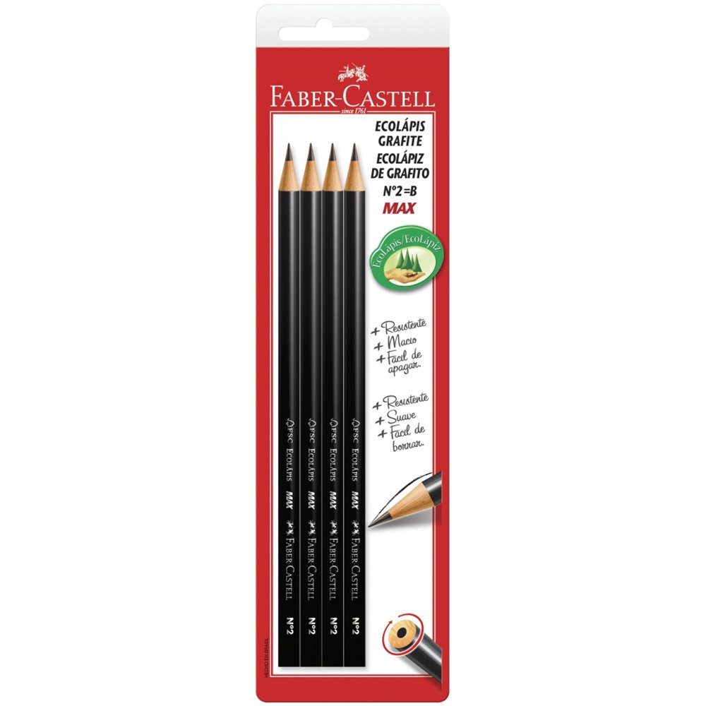 LAPIS FABER CASTELL BLISTER C/4 GRAFITE N2 SM/1205