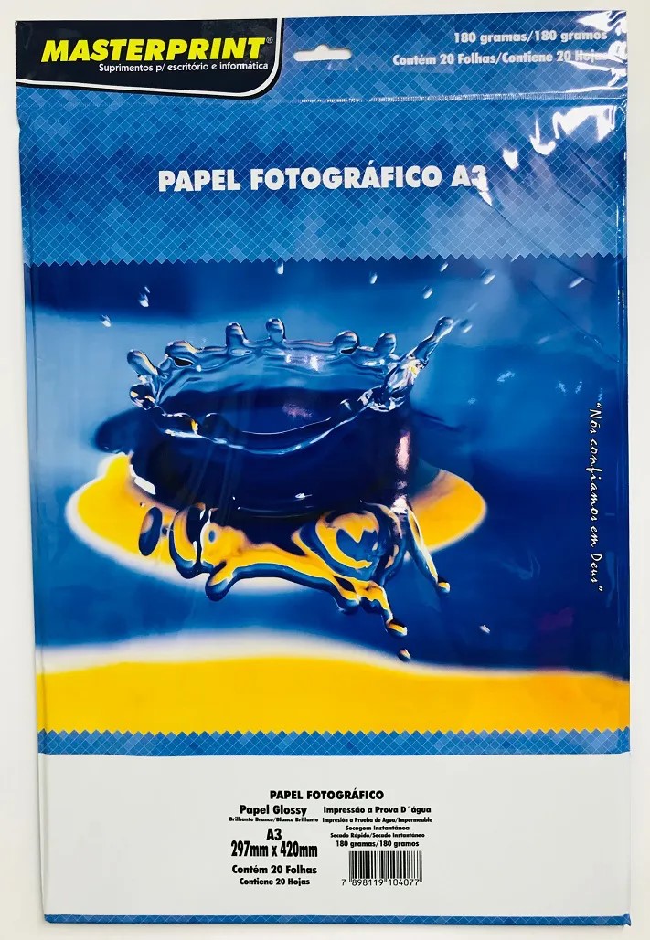 PAPEL FOTO A3 180G MASTERPRINT COM 20FLS