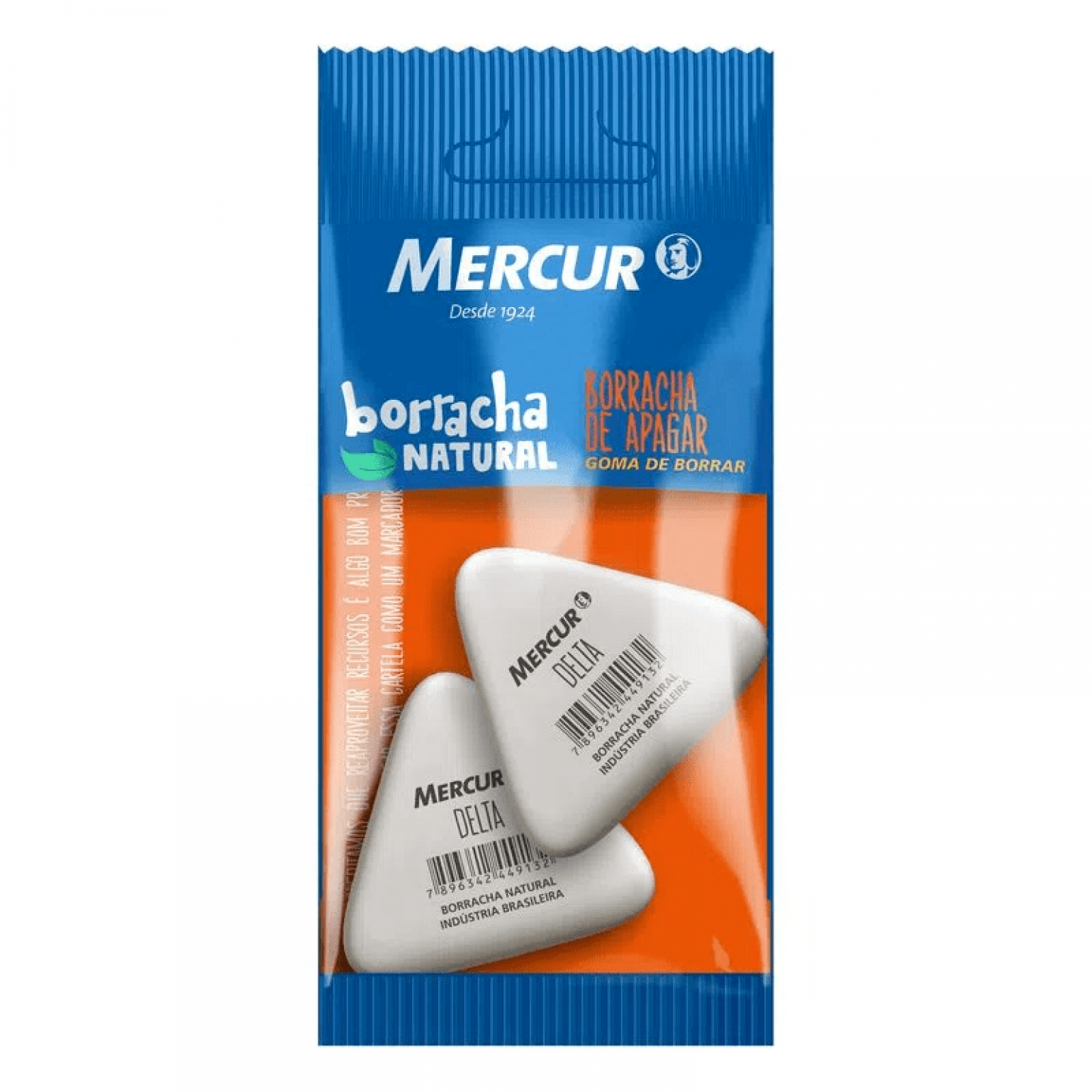 BORRACHA MERCUR DELTA BRANCA C/2 BLISTER